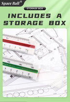 Space Ball Multi-functional Triangular Ruler Student Stationery 12.5/30cm Drafting Tool Scale Ruler Architect Technical Ruler