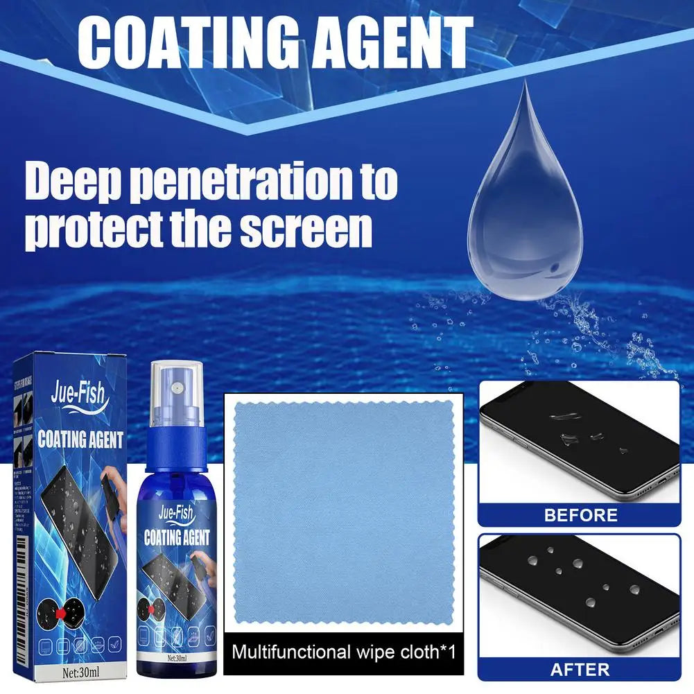 Mobile phone screen cleaner scratch-resistant fingerprint-resistant glass hydrophobic oleophobic coating solution