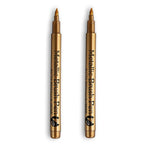 2/1Pc Brush Metallic Marker Pens Gold Silver Color Permanent Art Marker For Manga Crafts Scrapbooking School Stationery Supplies