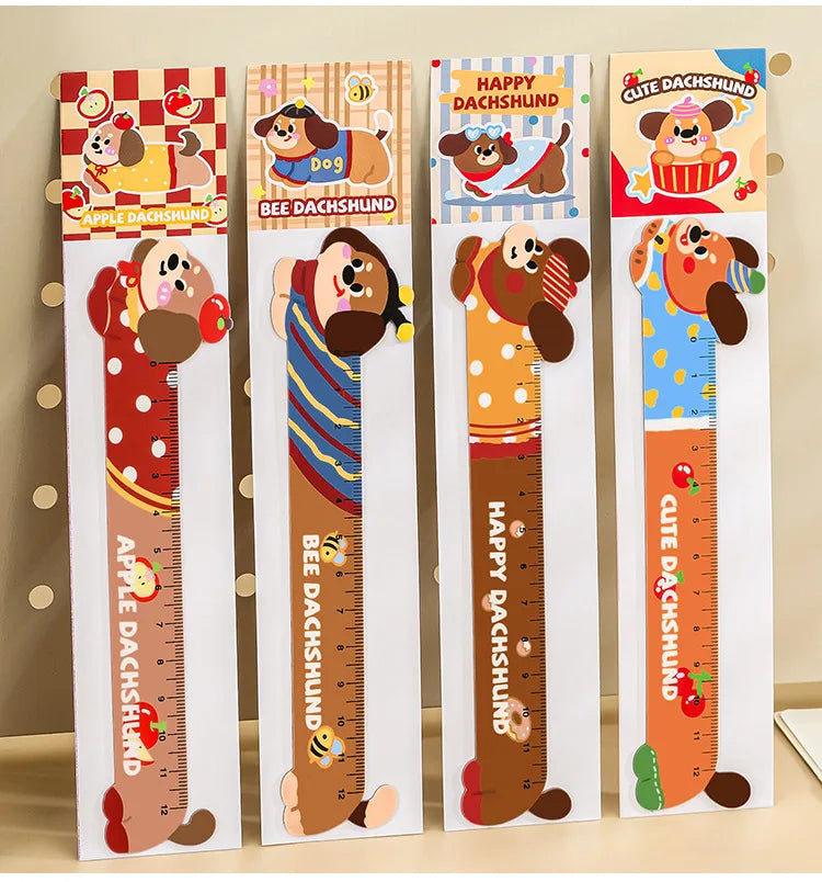 Cartoon Strip Puppy Magnetic Bookmark Ruler Student Cute High-value Bendable Ruler Special-shaped Magnetic Ruler