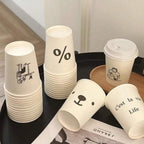 Simple Style Paper Cups, Thickened Office Home Commercial Beverage, Anti-Slip Anti-Leak 250ML, Durable Disposable Drinkware