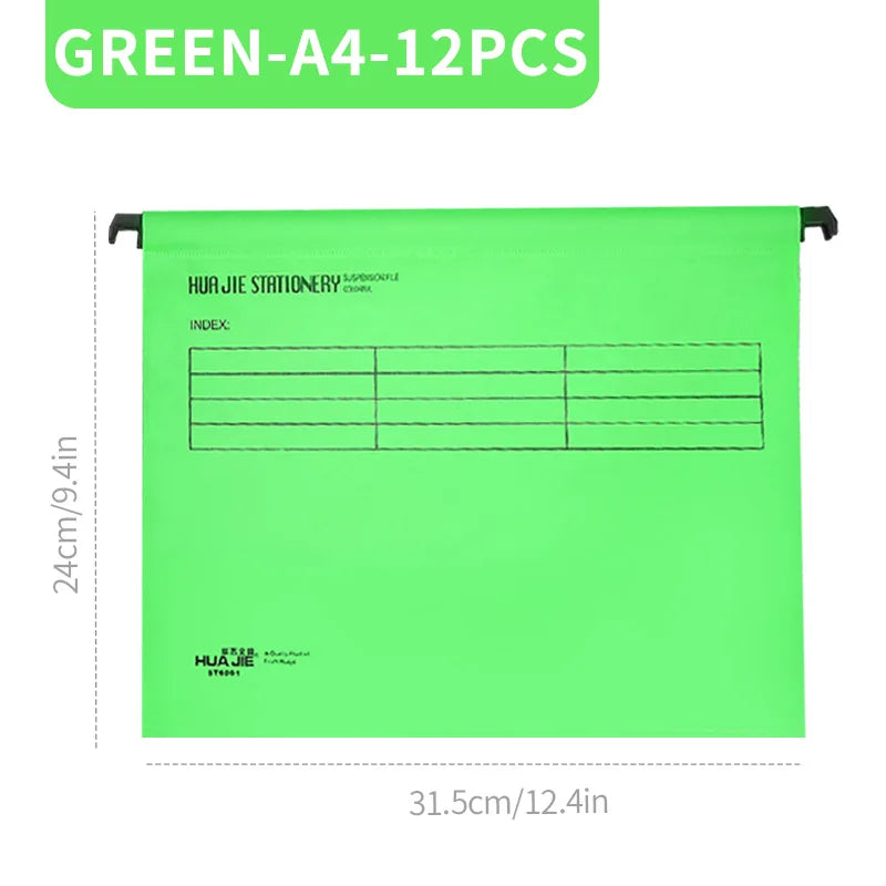 A4/FC PP Hanging File Folders with Plastic Hooks – Suspended Type Quick Labor Folder, Multi-Color, Home Office Document Storage
