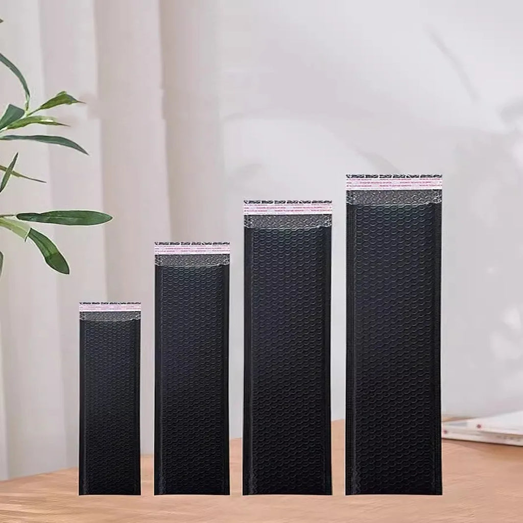 not thick 15x70cm Bubble Bag for Packing Black Color Long Big Envelope Mail Bubble Mailers for Small Business Packaging Shipping