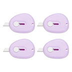 4/8Pcs Mini Box Cutters Retractable Small Utility Knife Portable Cute Letter Envelope Opener with Keychain Hole Office Supplies