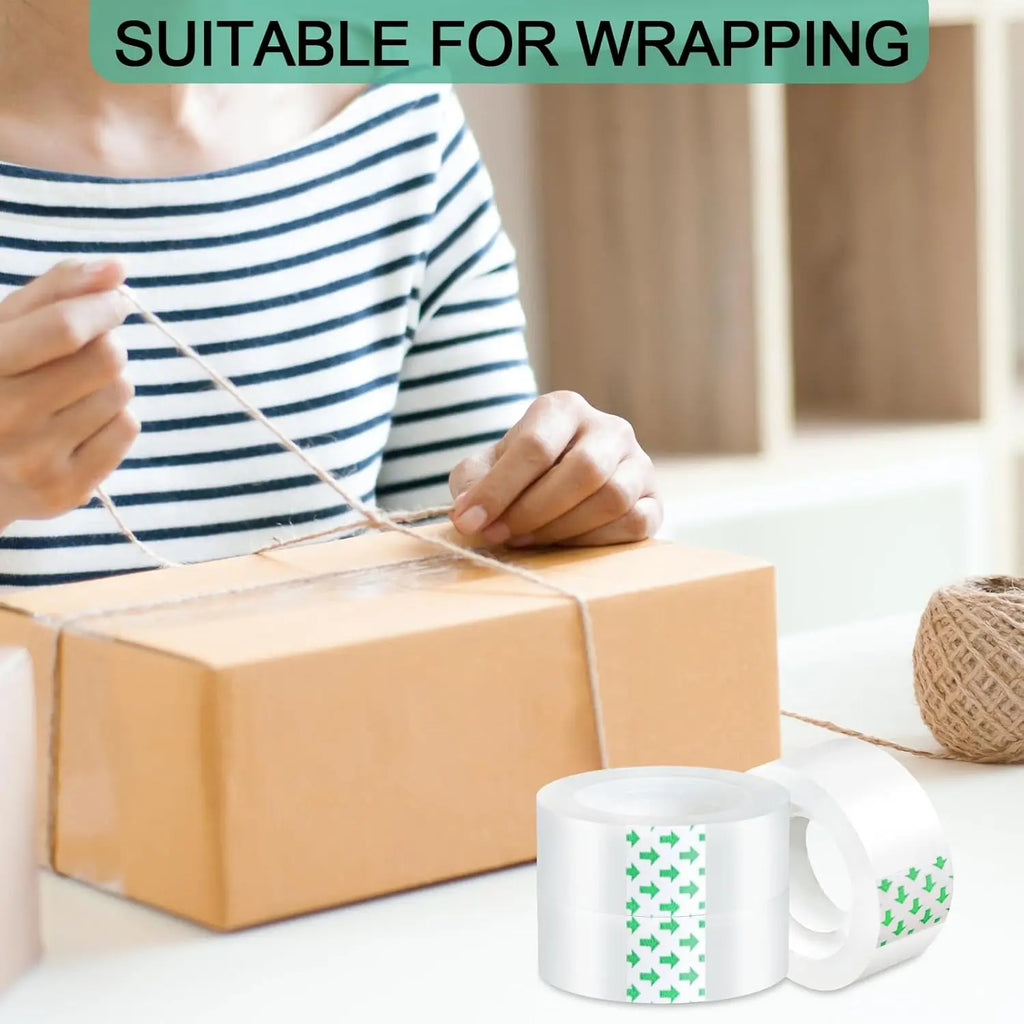 1-10Rolls Transparent Adhesive Tapes for Gift Wrapping Packing Home Office Use School Stationary Clear Refill Tape 8mm/12mm/18mm
