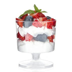 10/20/30pcs Disposable Dessert Cups Round Mouth Plastic Yogurt Mousse Cake For Birthday Party Appetizer Wedding Chocolate Cup