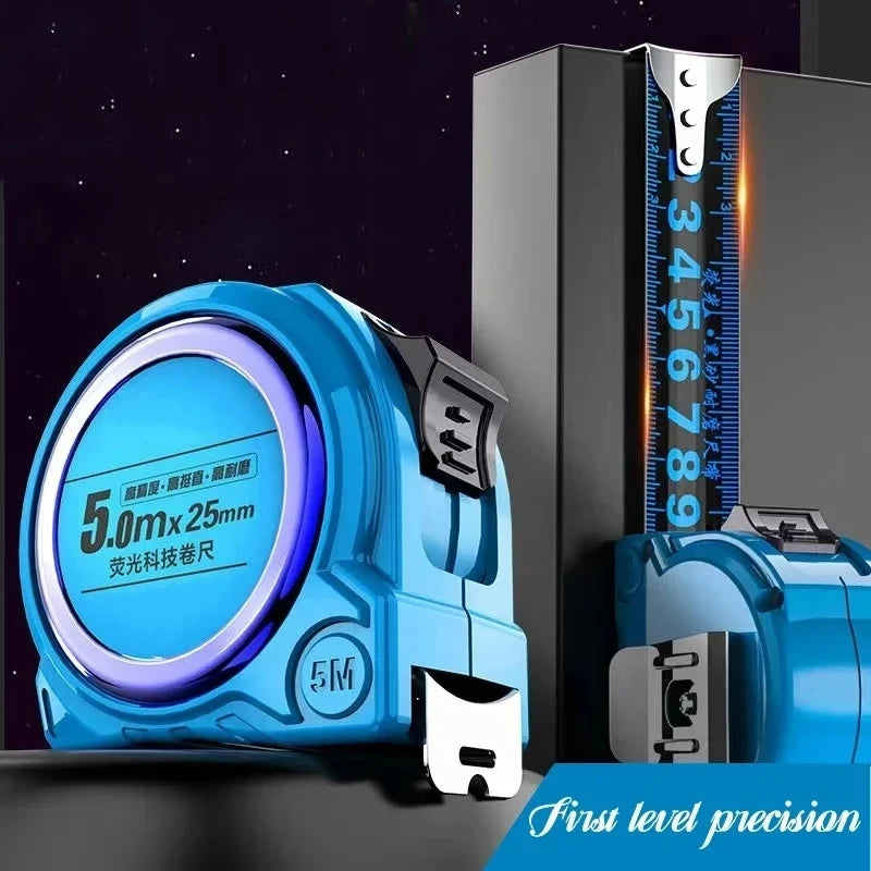 Portable High-precision Measuring Tape Thickened Wear-resistant Tape Measure Retractable Blue 3M 5M 7.5M 10M Work Measuring Tool
