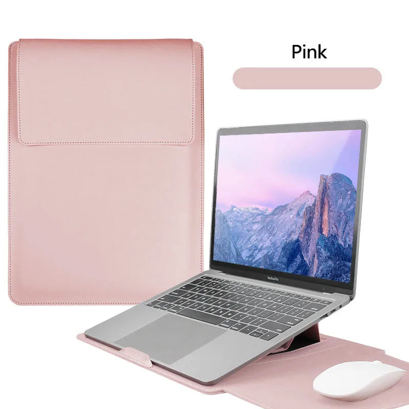 PU Leather Laptop Computer Sleeve Case Bag Stand Cover Pouch Man Women 13 14 15 15.6 16 inch for Macbook Air Samsung HP Lenovo
