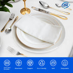 JINYUDOME Premium Soft White Dinner Napkins 7.87x15.75in Linen-Feel Disposable Prefolded for Wedding Party Events