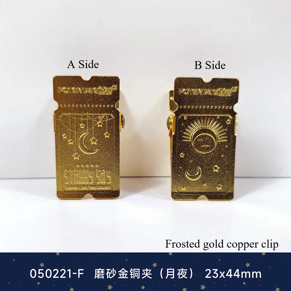 1PC Deluxe Vintage Brass Clip Heavy Metal Binder Paper Clamps Double-sided Pattern for Office Kitchen, Drawing Board, Art Crafts