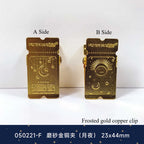 1PC Deluxe Vintage Brass Clip Heavy Metal Binder Paper Clamps Double-sided Pattern for Office Kitchen, Drawing Board, Art Crafts