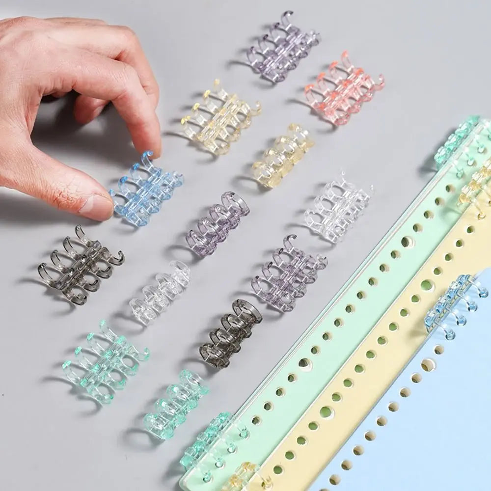 10Pcs Binding Spines Snap Split Binder Rings Learning Cards A4 A5 A6 Notebook Loose Leaf Stationery Office Supplies Plastic