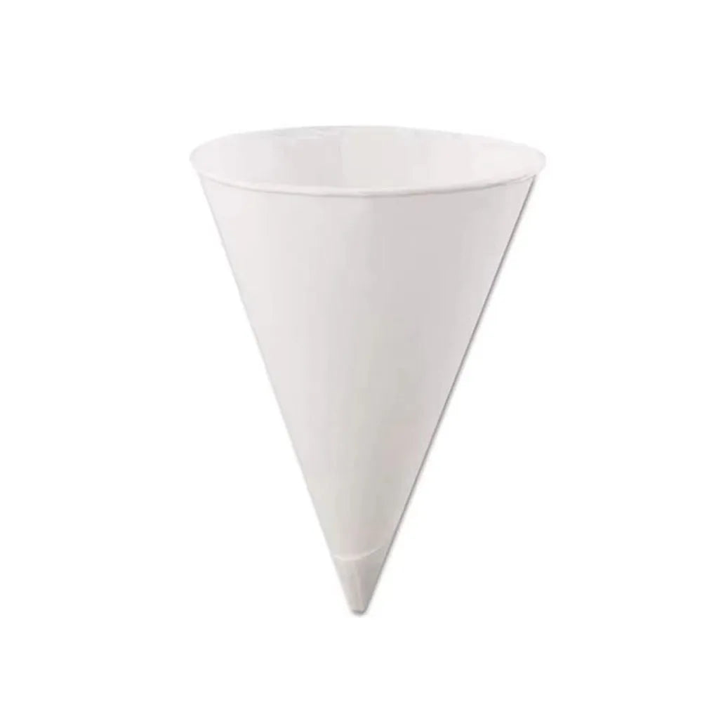200Pcs 3.7Oz/4.5Oz White Paper Cone Cups Coated 200 Count Snow Cone Cups Heat-resistant Multi-functional Cone Party Tableware