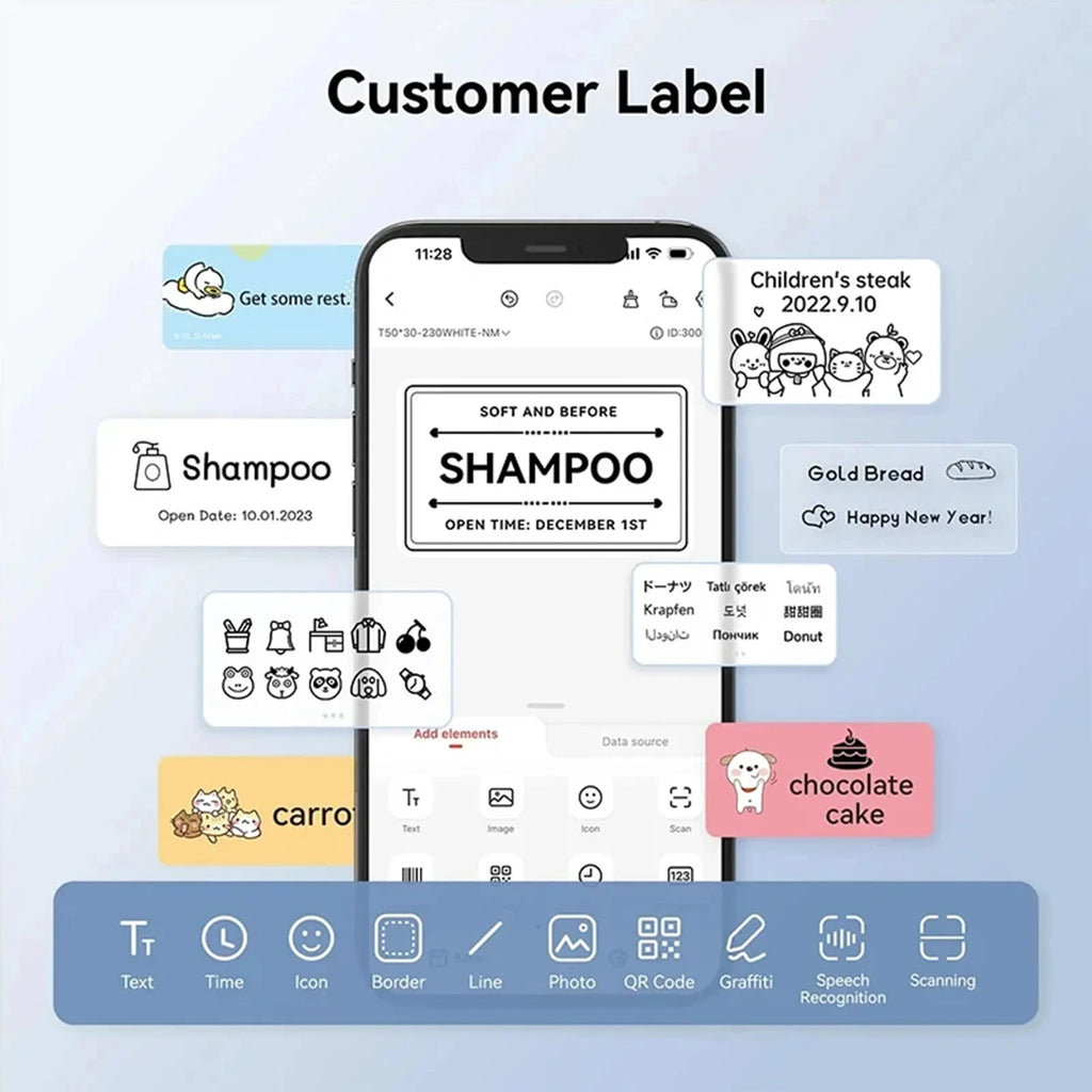 Niimbot B21/B1/B203 Mini Bluetooth Thermal Printer Anti-Oil Sticker Waterproof Adhesive Label Paper For Office Tag Labels Maker