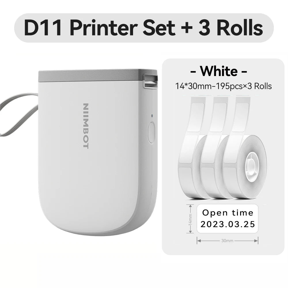 Niimbot D11 Mini Printer Wireless Phone Pocket Thermal Label Maker USB Rechargeable Inkless DIY Name Price Tag Sticker Machine