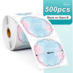 Phomemo PM241 Shipping Printer Label Sticker Round Paper Square Label Rainbow Color for DIY Logo Design Small Business Adress