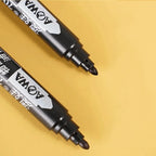 10pcs Black Waterproof Markers, Large Capacity Oil-Based Non-Fading Thick Tip Suitable for Logistics Multi-Purpose Use