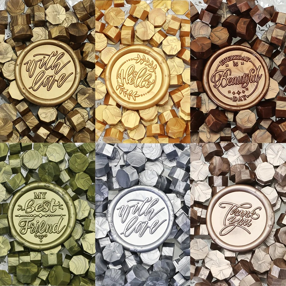 100pcs/bag Octagonal Sealing Wax Beads for Wax Stamps is Suitable for Wedding Invitations, Envelope Cards, Christmas Gift