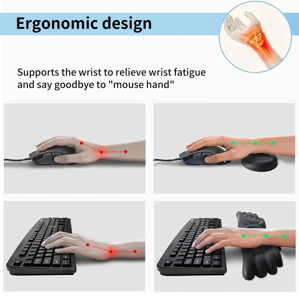 Keyboard Mouse Wrist Rest Angel Wing Memory Foam Mouse Pad Set Wrist Support Ergonomic Non-Slip for Computer Laptop Easy Typing