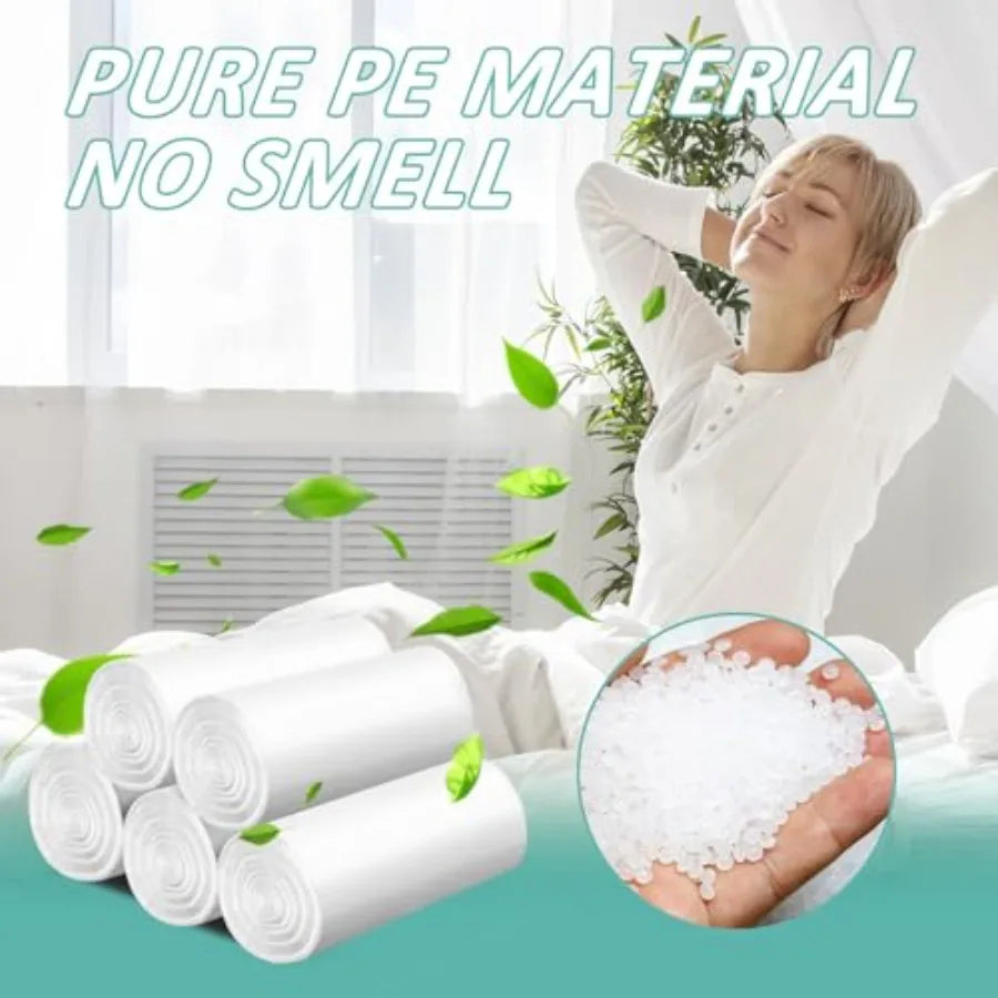 112 Count-4 Gallon Trash Bag, White Trash Bags, Bathroom Trash Bags Small Garbage Bags for Bathroom Can, White 4 Gal Small Tras