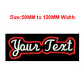 1pc Custom Own Personal Text Tag 50MM To 120MM Wide Iron On Embroidery Label/Brand On Left Chest Symbol/Tell Us Your Text Need