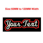 1pc Custom Own Personal Text Tag 50MM To 120MM Wide Iron On Embroidery Label/Brand On Left Chest Symbol/Tell Us Your Text Need