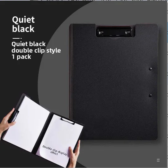 New A4 File Folder Clipboard Writing Pad Memo Clip Board Double Clips Organizer School Office Stationary