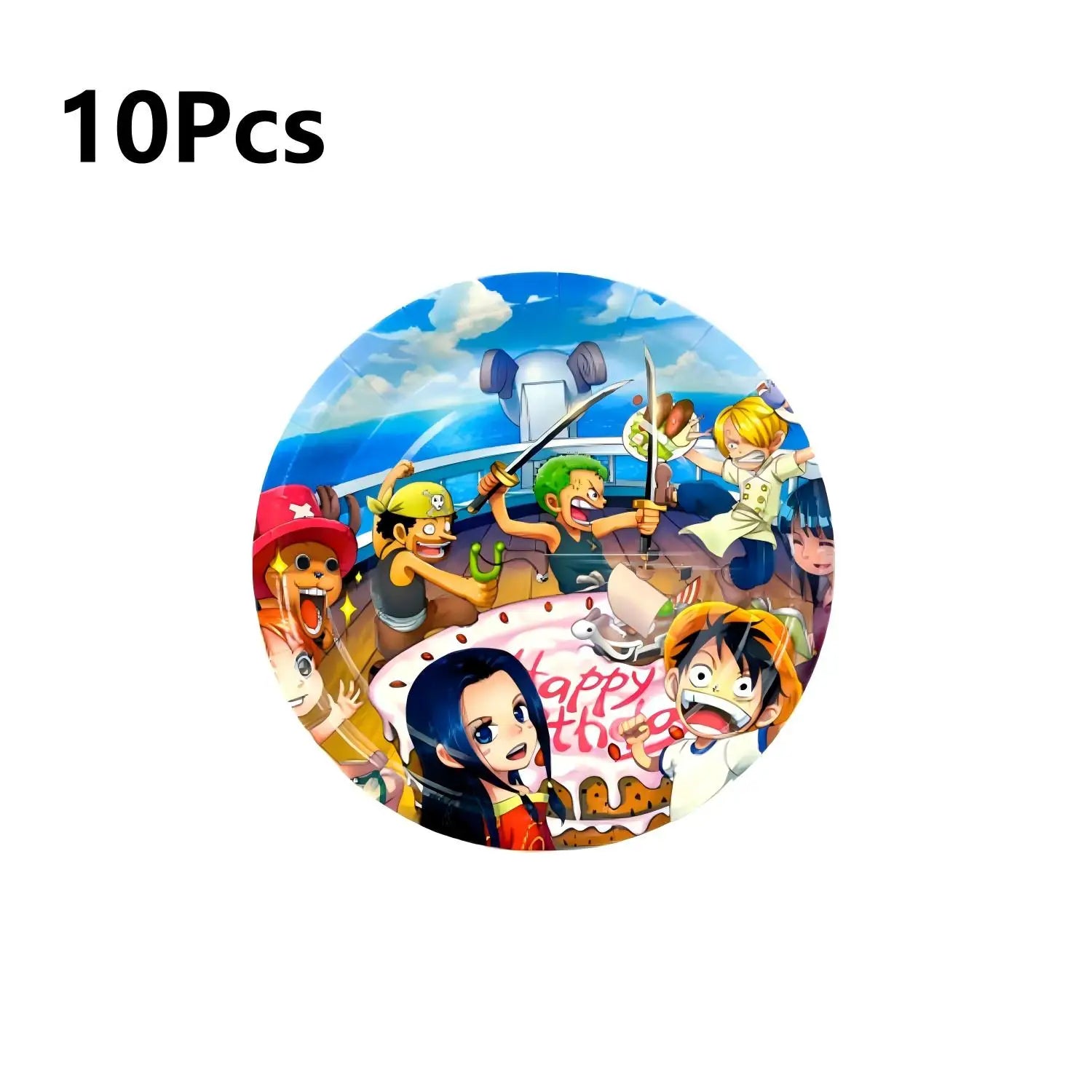 117 Pcs One Piece Party Supplies-One Piece Party Banner Balloons Cake Topper Plates Etc One Piece Birthday Party Decorations