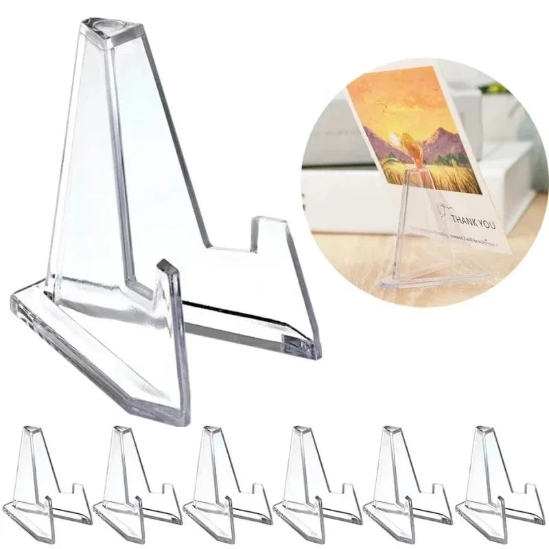 30 Pack Triangular Card Display Stand – Mini Acrylic Holder for Photos, Idol Pictures, Coin & Sports Trading Cards