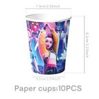 Themed Birthday Party Supplies Disposable Cup Plate Paper Tablecloths Banners Candy Bags Cake Decorations Baby Christening