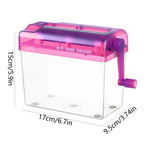 Hand Shredder Hand Crank Portable Mini Paper Cutting Tool Transparent Documents Paper Cutting Tool Birthday Gift Home Office