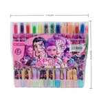 Popular rotating crayons girl group style 12 colors cute drawing tools for kids students daily coloring painting stationery