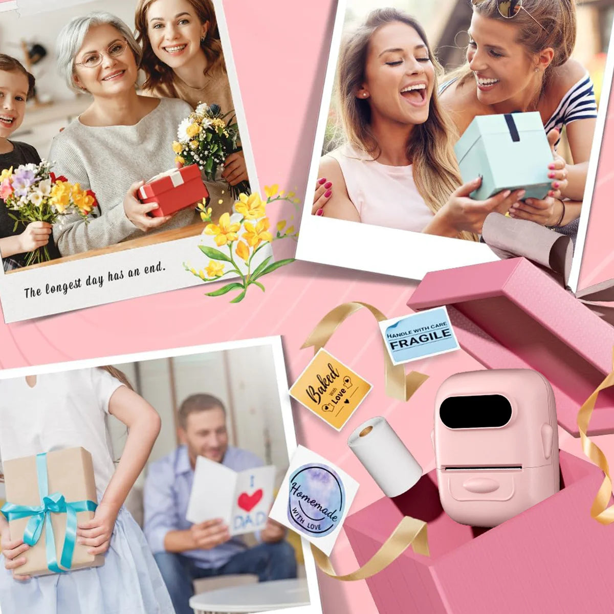 Marklife Thermal Label Printer P50 Protable Bluetooth Wireless Self-Adhesive Printer Tag Price Machine for Office School Kitchen