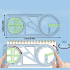 Rotary Multi-function Geometric Drawing Ruler Protractor Learning Measuring Tool Creative Stationery Gift School Office Supplies