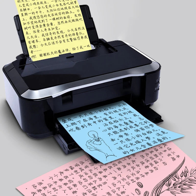 100 Pieces of 80g Draft Paper A4 Copy Paper White Pink Green Blue Red Printer Paper Office Paper Practice Paper for Student