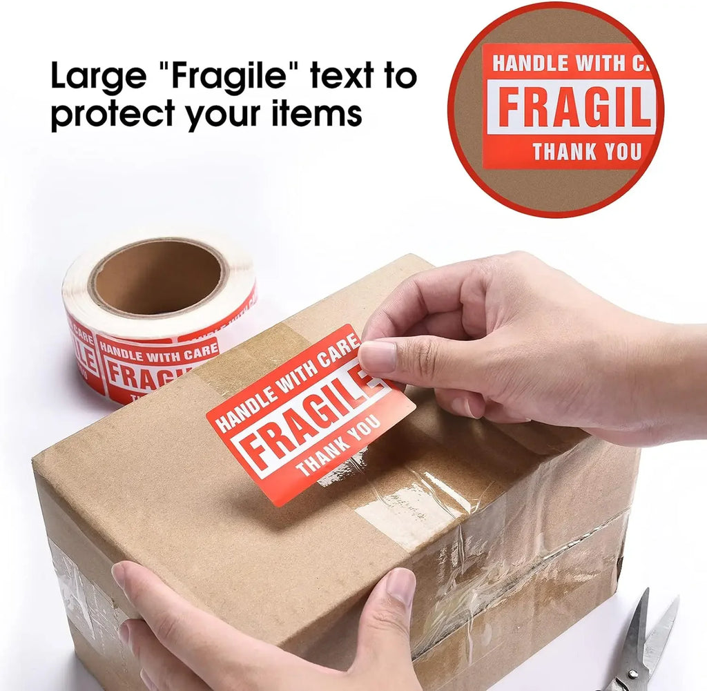 250pcs Fragile Sticker Warning Stickers Fragile Handle with Care Fragile Labels Adhesive Labels for Shipping Moving Packing