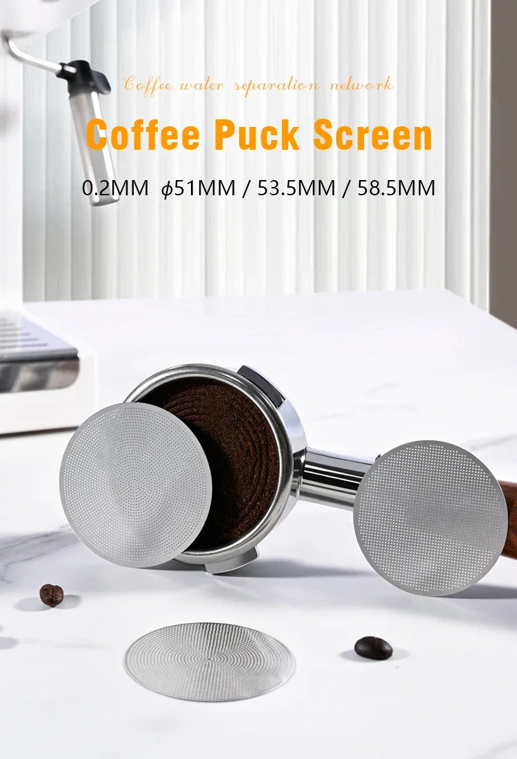 0.2mm Espresso Puck Screen 51/53/58.5mm Stainless Steel Coffee Filter Mesh For Portafilter Espresso Machine Barista Tool