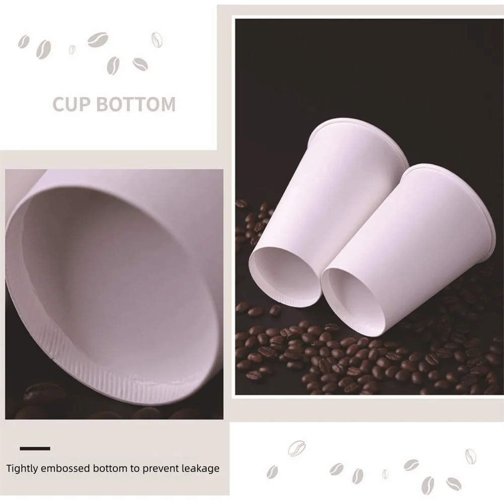 200Pcs 30/60/120/200ml Disposable Paper Cup Thickened Solid Color Paper Coffee Cup Multisize Food Grade Tasting Cup