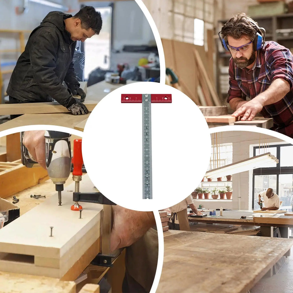 T Ruler Right Angle T Shape Positioning Marking Ruler Tool Right-Angle Positioning Square For Woodworking Carpentry Industry