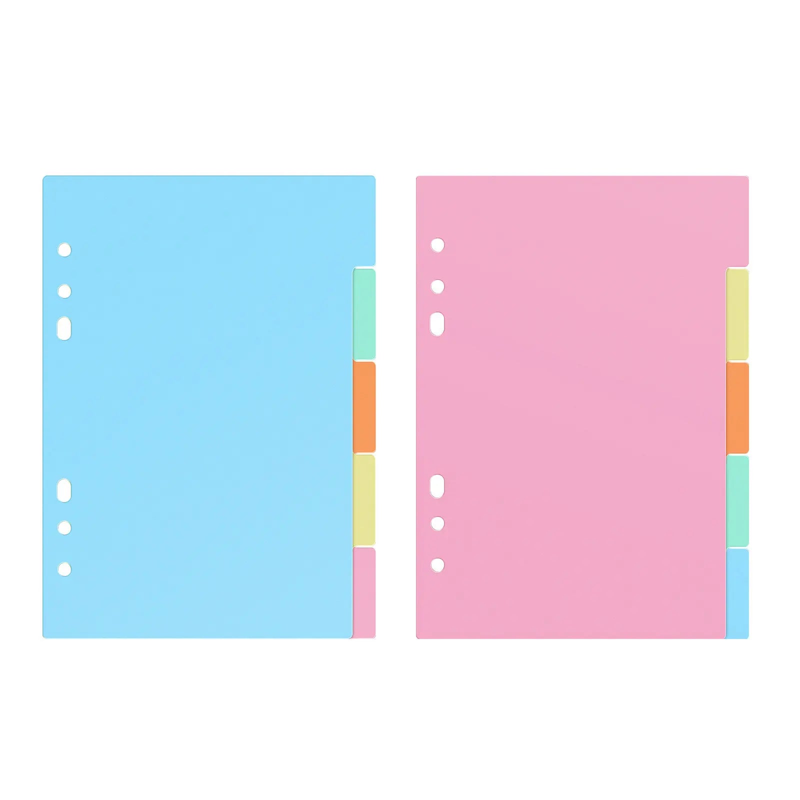 10Pcs Smooth Thick PP Plastic Dividers with Label Tabs for A5 6-Ring Binder Translucent Design Indexing Subject Separation