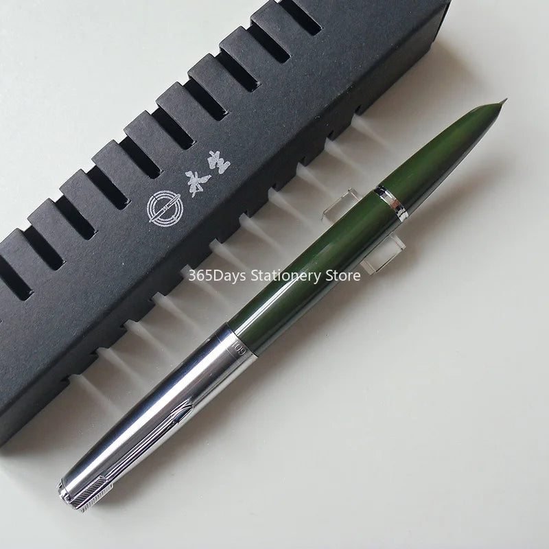 NEW Wingsung 601 Press Piston Fountain Pen Iridium EF/F Nib Steel Cap Vacumatic Resin Ink Pen School Stationery Office Supplies