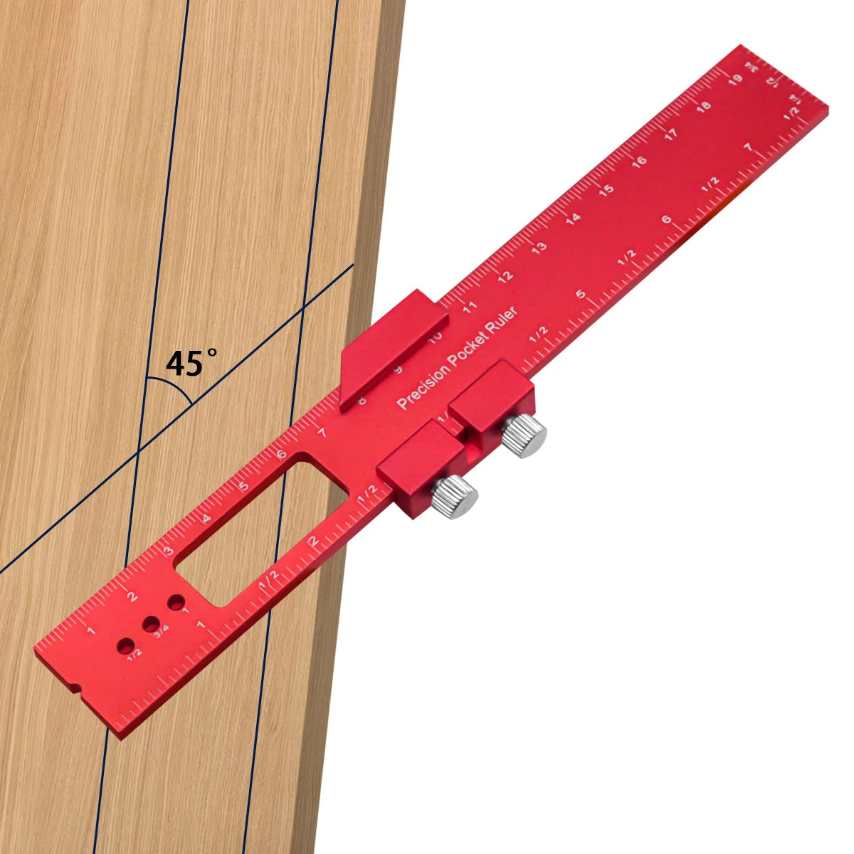 Metal Carpenter Square Angle Measuring Tool Precision T Square With Sliding Stop Imperial Metric Dual Scale Woodworking Marking