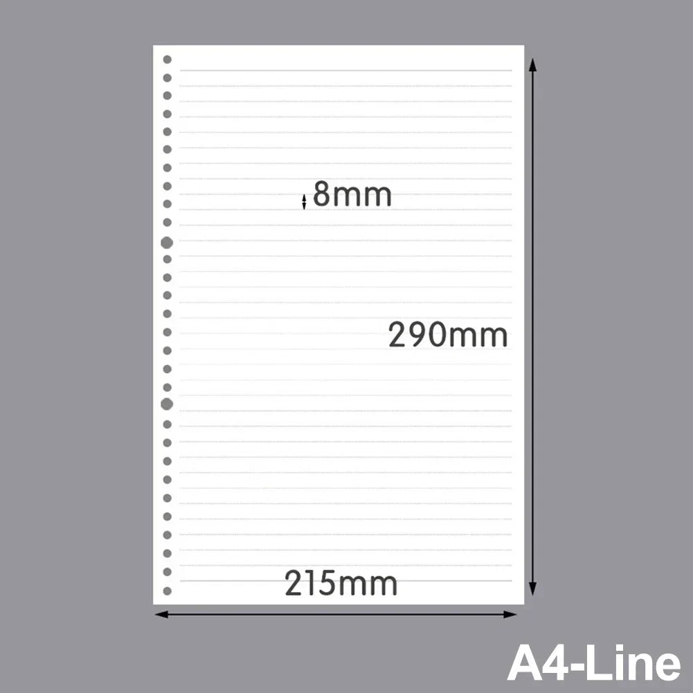 60 Sheets A4 A5 B5 Refill Spiral Binder Inner Page Notebook Loose Leaf Weekly Monthly To Do Line Grid Inside Paper Stationery