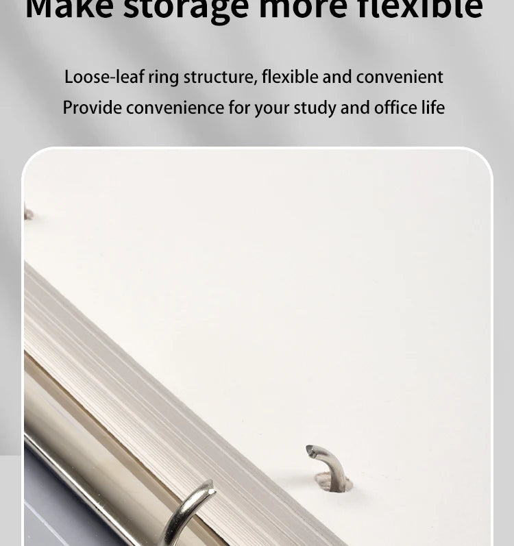 3Pcs Frosted Transparent A4 Loose Leaf Binder 3 Hole Punchless Snap Button File Folder Office School Document Storage Organizer