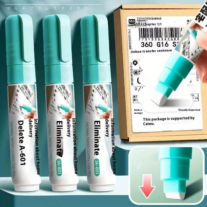 Thermal Paper Correction Fluid – Quick-Drying Privacy Protection Pen for Erasing/Obscuring Text on Shipping Labels(1/3pcs)