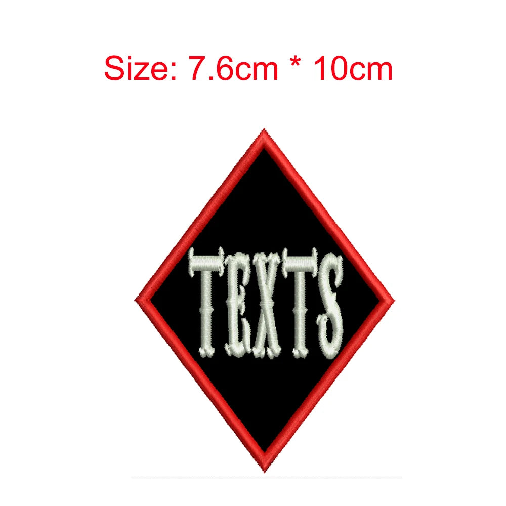 1pc 10cm Height Customized Name Small Square Tag Embroidery Patch Iron On Sew On Clothing For Left Chest Individual Badge