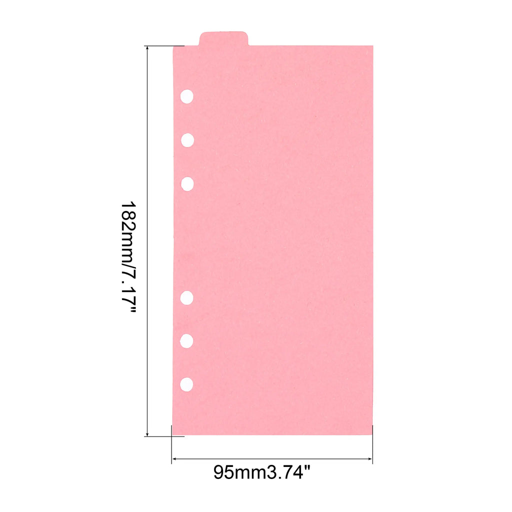 A6 Binder Index Dividers 4 Set 5 Tabs Cardboard Insertable Page for 6 Rings Binder Separating Papers Multi-Color File Divider