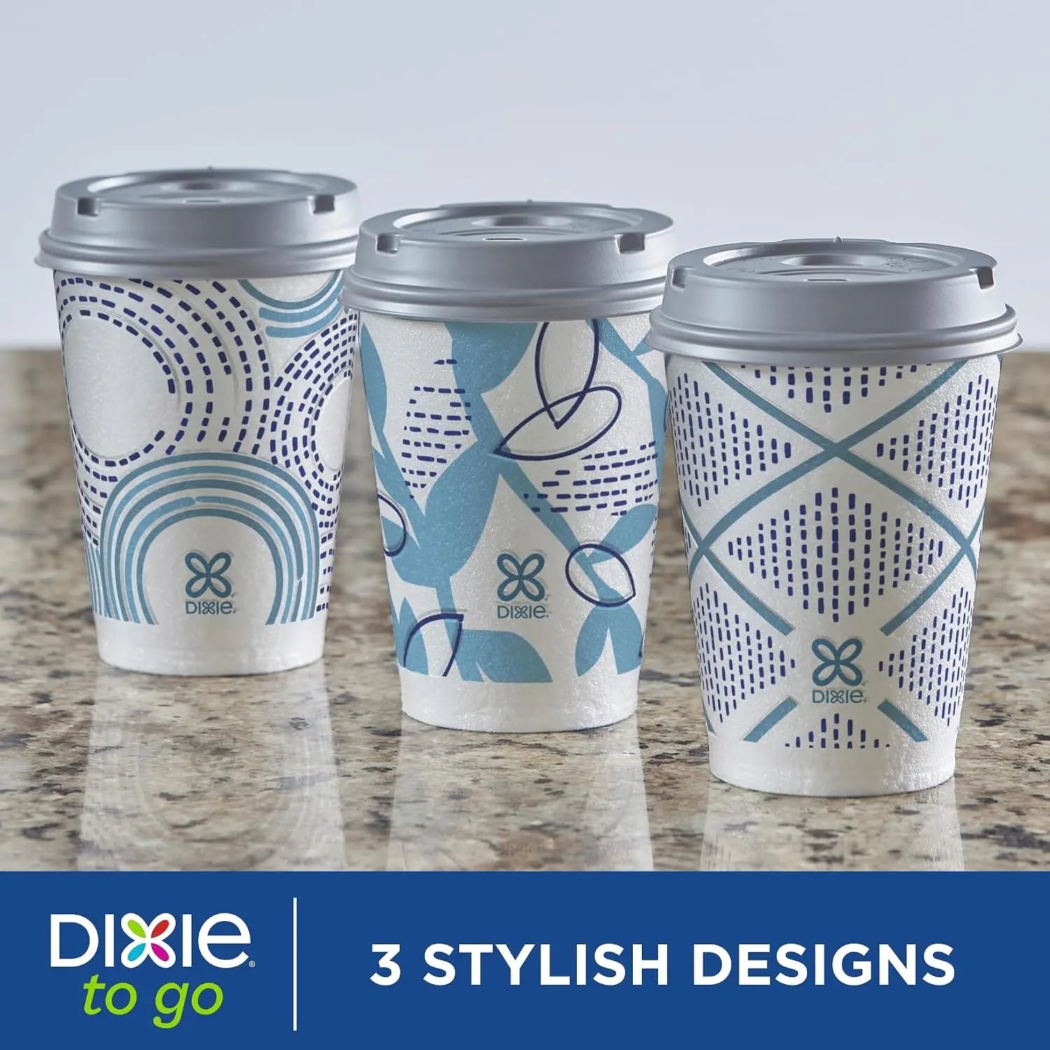 12 Oz Insulated Disposable Paper To‑Go Cups 14 Pack with Lids, Non‑Slip Leak‑Resistant Plant‑Based Travel Cups for Hot Cold Drinks