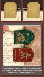 Retro Travel Book Clip Memory Glow Filme Metal Letter Clip Ticket Folder Watercolor Handbook Fixator Portable Art Stationery