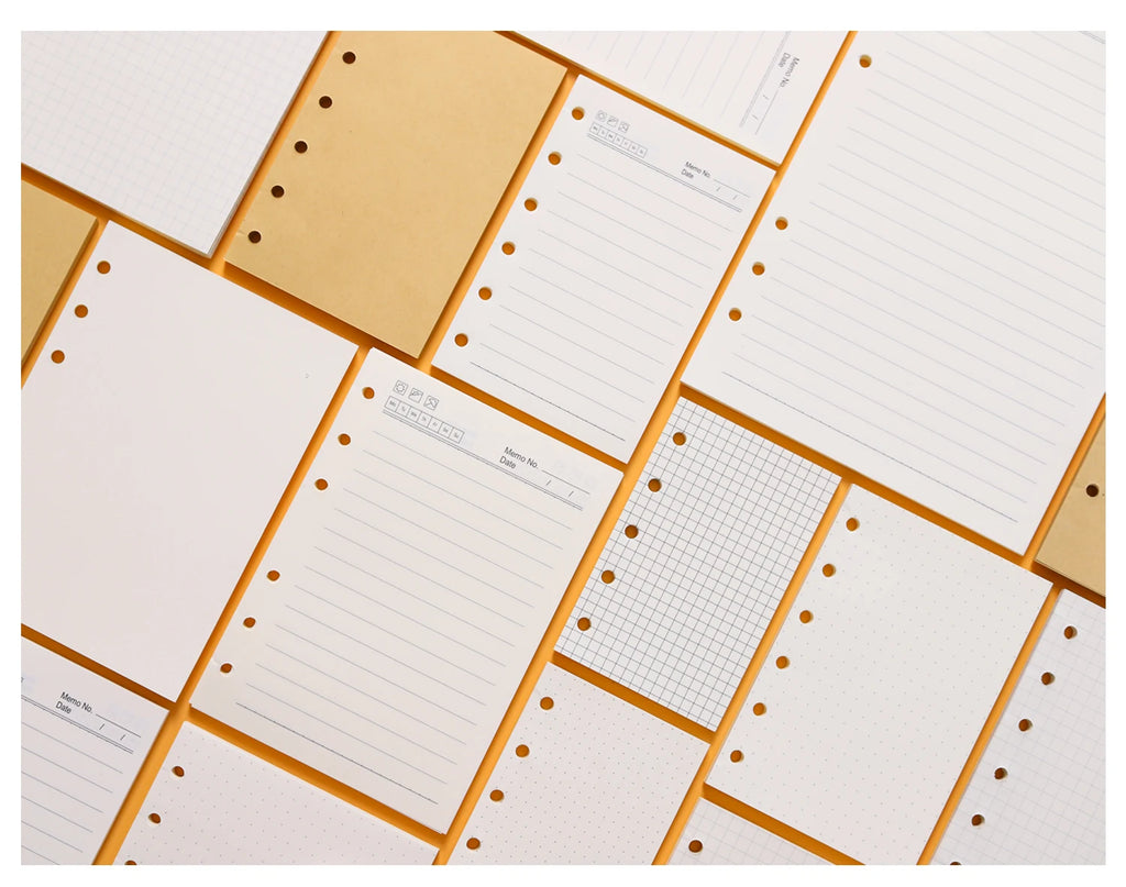 High Quality Ring Binder Notebook A5 Personal A6 A7 A8 Size Insert Refills Loose Leaf Spiral Diary Planner Inner Core 100g Paper